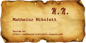 Matheisz Nikolett névjegykártya